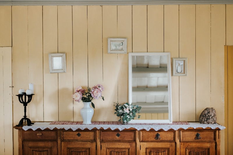 A Quick & Easy Way to Add Color and Style to Any Room - Table Runner on Buffet