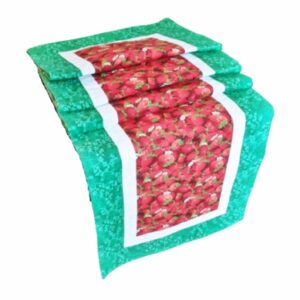supreme accents Strawberry Patch Green 71 inch Table Runner