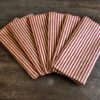 Supreme Accents Burgundy and Gold Stripe Napkin Set of 6
