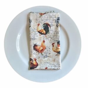 Supreme Accents Hens and Rooster Napkin