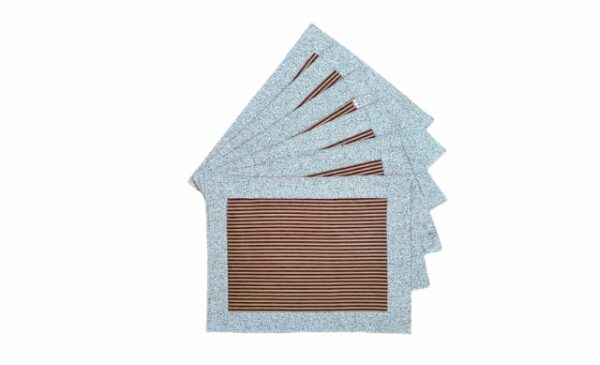 Supreme Accents Gold and Burgundy Stripe Place mat Set of 6