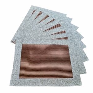 Supreme Accents Gold and Burgundy Stripe Place mat Set of 8