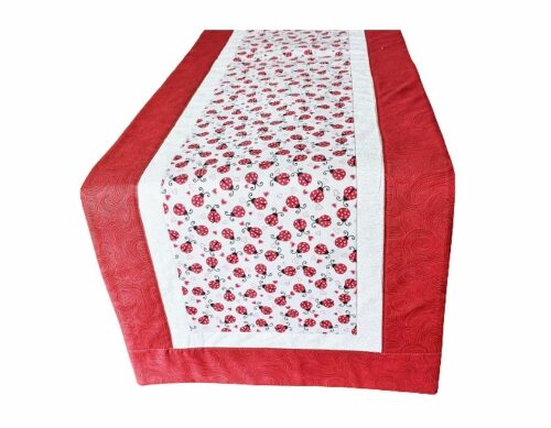 Supreme Accents LadyBug Love Cherry Red 51 inches Long Table Runner