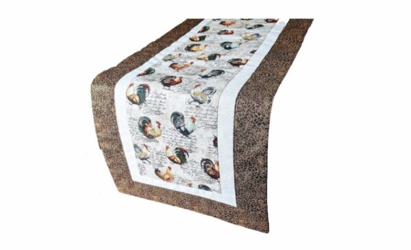 Supreme Accents Rooster Table Runner Hickory Brown 38 inch