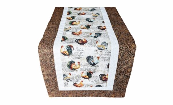 Supreme Accents Rooster Table Runner Hickory Brown 51 inch