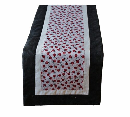 Supreme Accents Lady Bug Table Runner Black