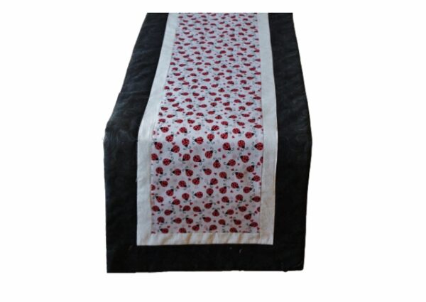 Supreme Accents Lady Bug Table Runner Black