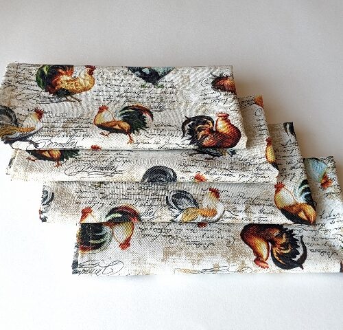 Supreme Accents Hens and Rooster Napkin set of 4