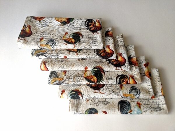 Supreme Accents Hens and Rooster Napkin set of 6