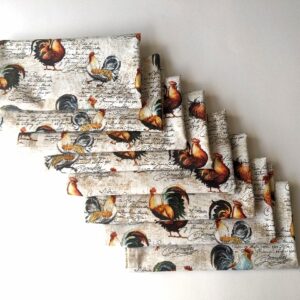 Supreme Accents Hens and Rooster Napkin set of 8