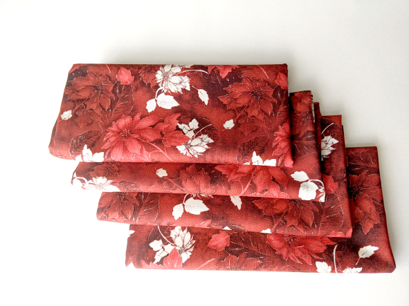 Supreme Accents Red Poinsettia Napkin Set of 4