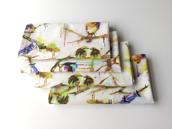 Supreme Accents Stained Glass Birds Napkin Set of 4