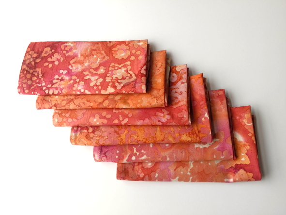 Supreme Accents Pink Orange Batik Napkins Set of 6