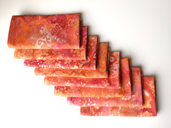Supreme Accents Pink Orange Batik Napkins Set of 8