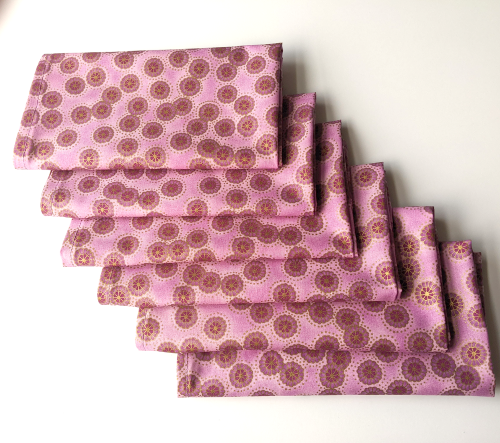 Supreme Accents Pink and Gold Napkins Set of 6