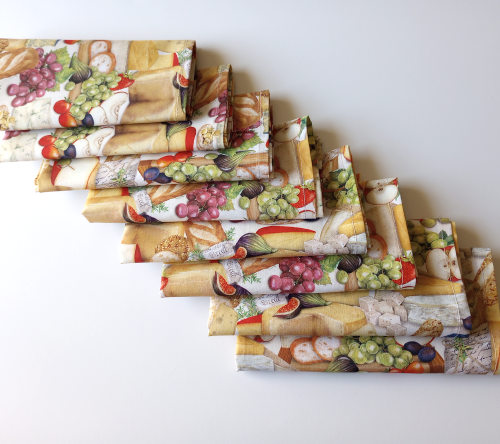 Supreme Accents Fruit and Cheese Dinner Table Napkin Set of 8