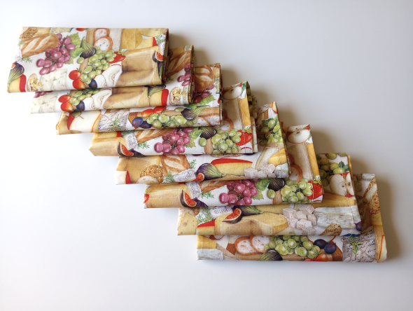 Supreme Accents Fruit and Cheese Dinner Table Napkin Set of 8