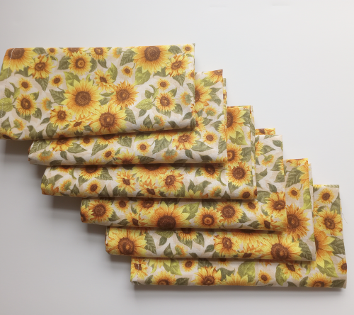 Supreme Accents Sunflowers Dinner Table Napkins Set of 6