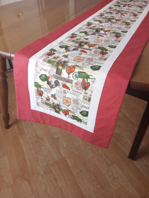Supreme Accents Farmers Market Red Table Runner