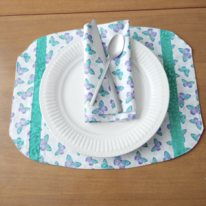 Supreme Accents Butterfly Placemat and Napkins