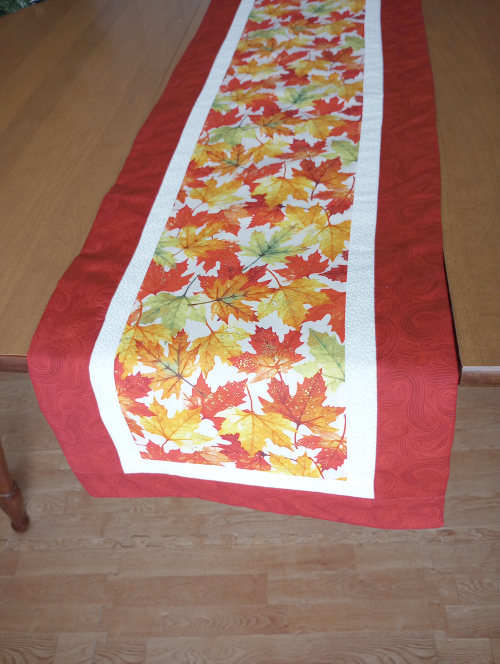 Supreme Accents Fall Leaves Table Runner Burgundy
