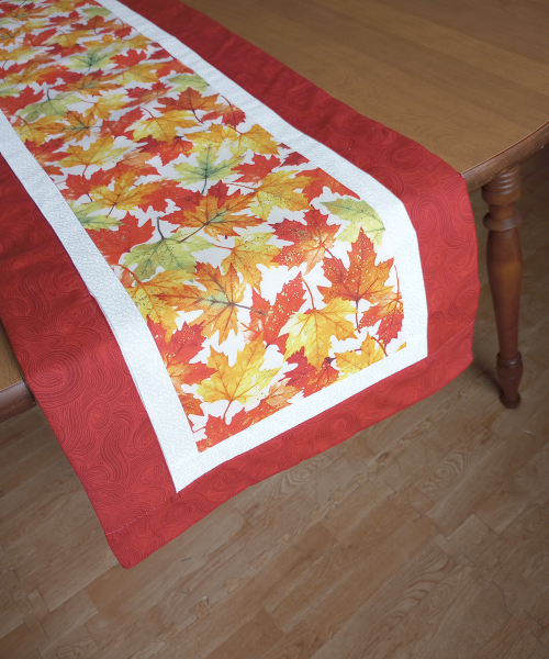 Supreme Accents Fall Leaves Table Runner Burgundy