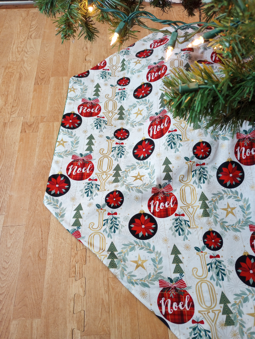 Supreme Accents Modern Joy Christmas Tree Skirt