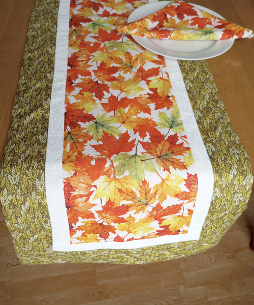 Supreme Accents Fall Leaves Green Table Runner