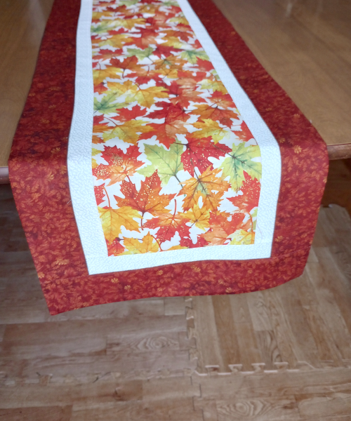 Supreme Accents Fall Leaves table runner Brown 51 inch