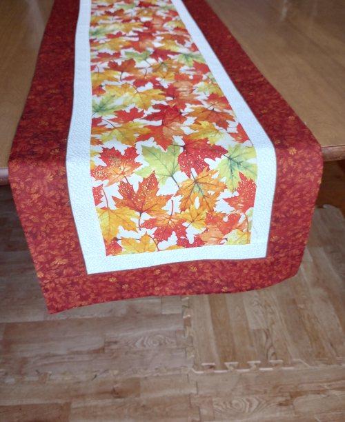Supreme Accents Fall Leaves table runner Brown 51 inch