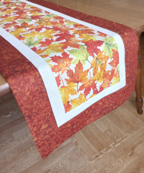 Supreme Accents Fall Leaves table runner Brown 38 inch