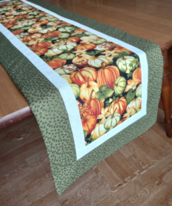 Supreme Accents 2023 Pumpkin Table Runner with Green Border