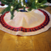 Supreme Accents Burlap with Red and Black Buffalo Check Tree Skirt 60 inch