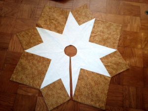 Supreme Accents White and Gold Star Tree Skirt 60 inch