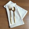 Cream and Gold Dinner Table Napkins