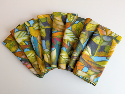 Supreme Accents Artistic Fall Leaf Dinner Table Napkins Set of 8