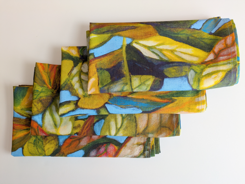 Supreme Accents Artistic Fall Leaf Dinner Table Napkins Set of 4