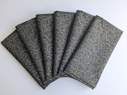 Supreme Accents Black and Gold Dinner Table Napkins Set of 6