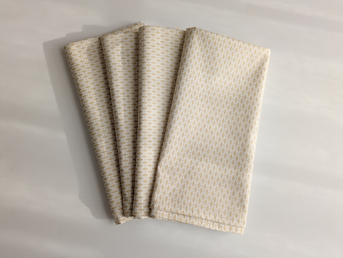 Cream and Gold Dinner Table Napkins Set of 4