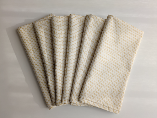 Cream and Gold Dinner Table Napkins Set of 6