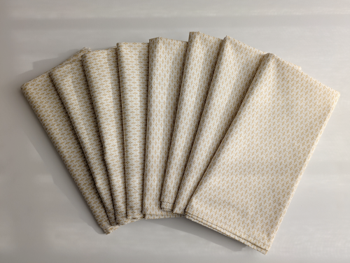 Cream and Gold Dinner Table Napkins Set of 8