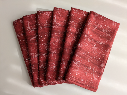 Supreme Accents Red Rustic Dinner Table Napkins Set of 6