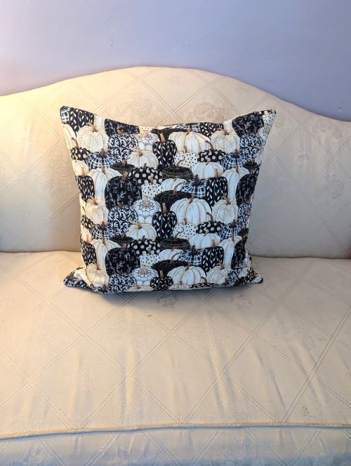 Supreme Accents Black and White Pumpkin Throw Pillow