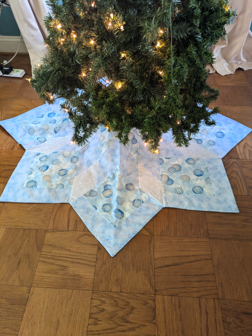 Supreme Accents Blue Ornament 60 in Star Tree Skirt