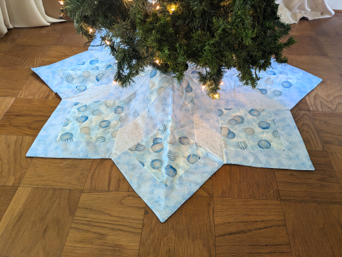 Supreme Accents Blue Ornament 60 in Star Tree Skirt