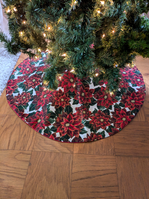 Supreme Accents Burgundy Poinsettia Tree Skirt