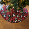 Supreme Accents Burgundy Poinsettia Tree Skirt