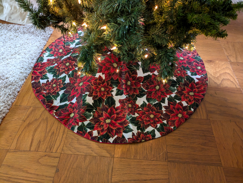 Supreme Accents Burgundy Poinsettia Tree Skirt