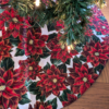 Supreme Accents Burgundy Poinsettia Tree Skirt