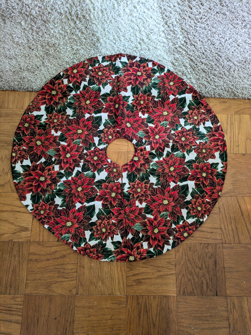 Supreme Accents Burgundy Poinsettia Tree Skirt